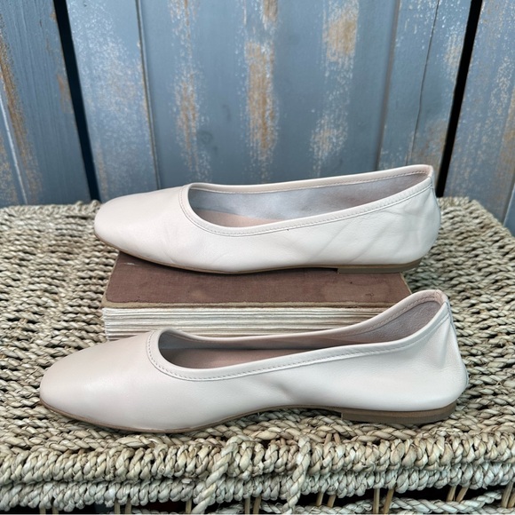 Pilcro Soft Square Toe Leather Ballet Flat Creme Sz 8 NWOB - Picture 9 of 13